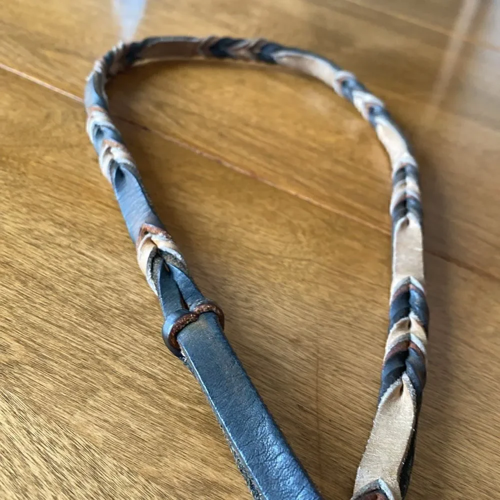 Vintage braided leather dog leash